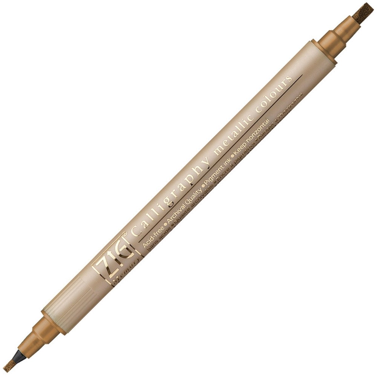 Zig Kaligrafi Kalemi MS-8400 Çift Taraflı Düz Kesik 2.0-3.5mm 123 Metalik Bakır (Copper)