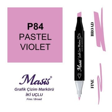 Masis Twin Çift Uçlu Marker Kalemi 84 Pastel Violet