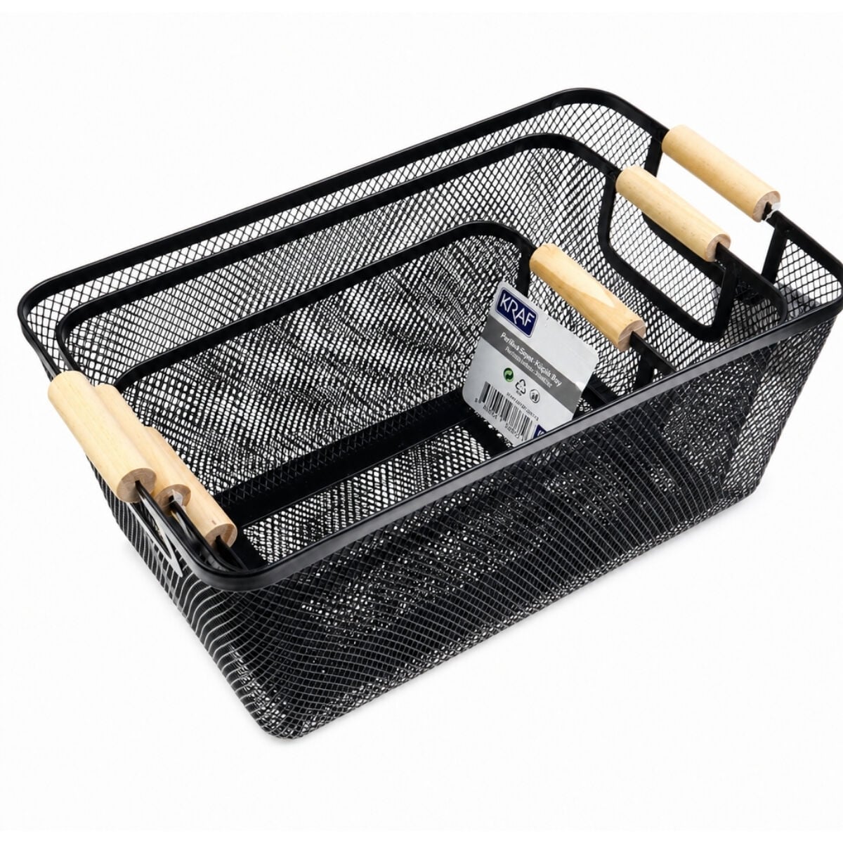 Kraf Perfore Sepet 3lü Set Siyah 493G