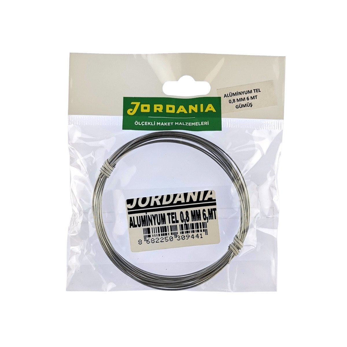 Jordania Alüminyum Tel Gümüş 0.8mmx6mt