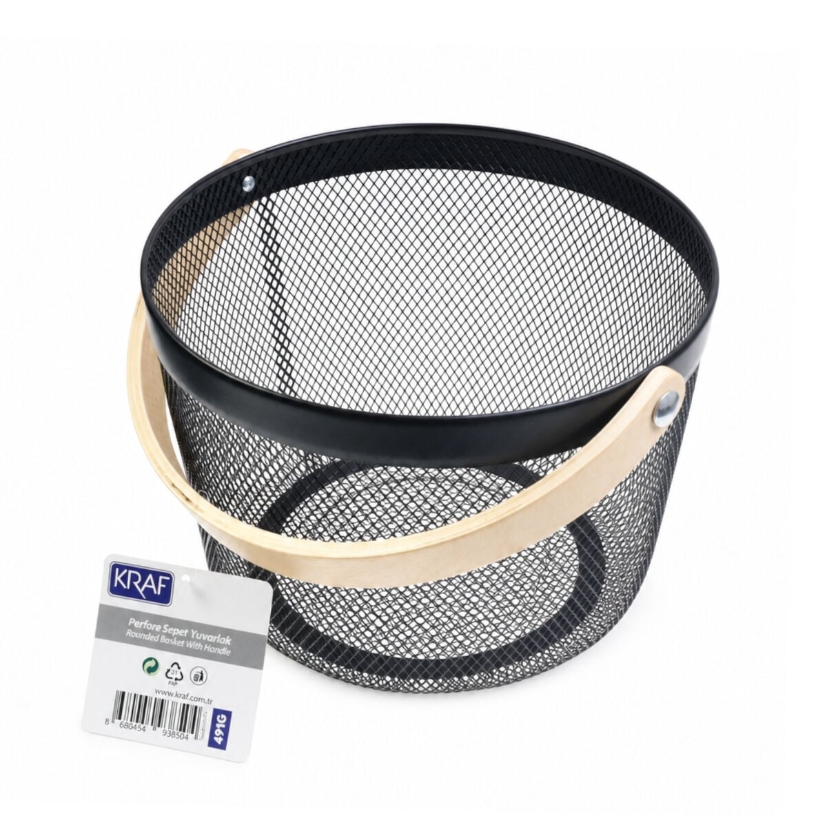 Kraf Perfore Sepet Yuvarlak Siyah 25x17cm 491G