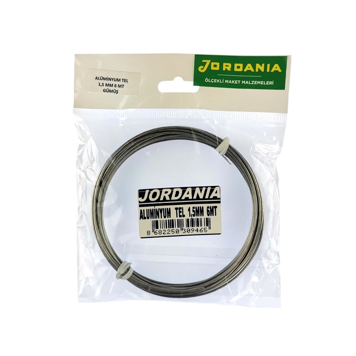 Jordania Alüminyum Tel Gümüş 1.5mmx6mt