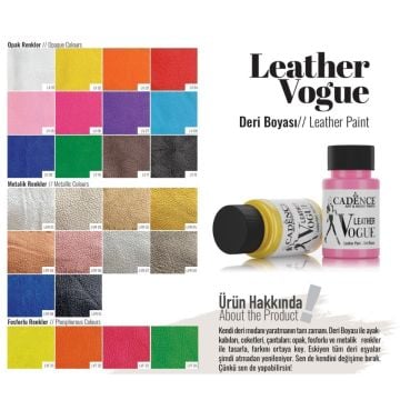 Cadence Leather Vogue Deri Boyasi Metalik 50ml LVM-06 Gül Kurusu