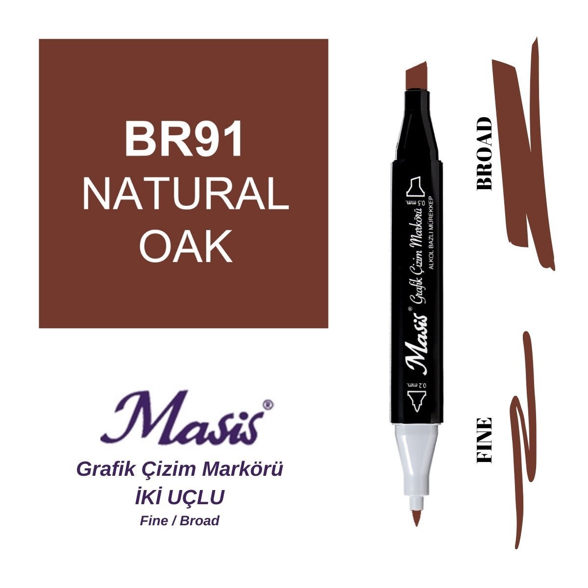 Masis Twin Çift Uçlu Marker Kalemi 91 Natural Oak