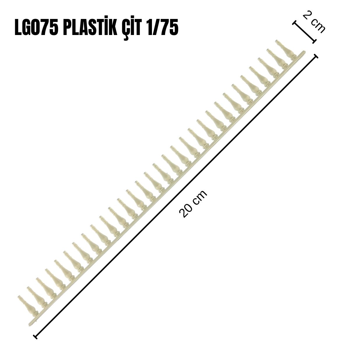 Jordania Plastik Çit Beyaz 20cm 1/75
