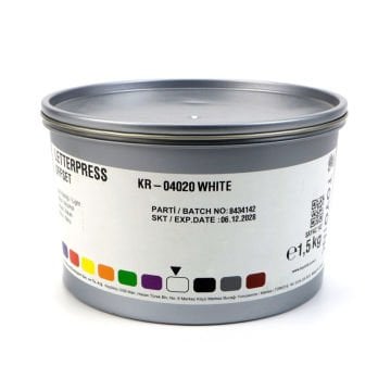 Toyo İnk Letterpress Offset Matbaa Mürekkebi 1,5kg White - Beyaz KR-0402