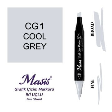 Masis Twin Çift Uçlu Marker Kalemi CG1 Cool Grey