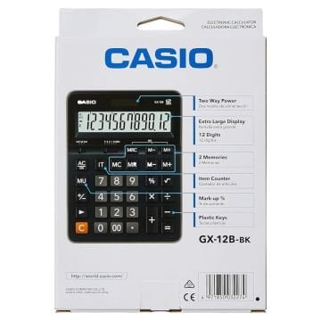 Casio Hesap Makinesi GX-12B-BK
