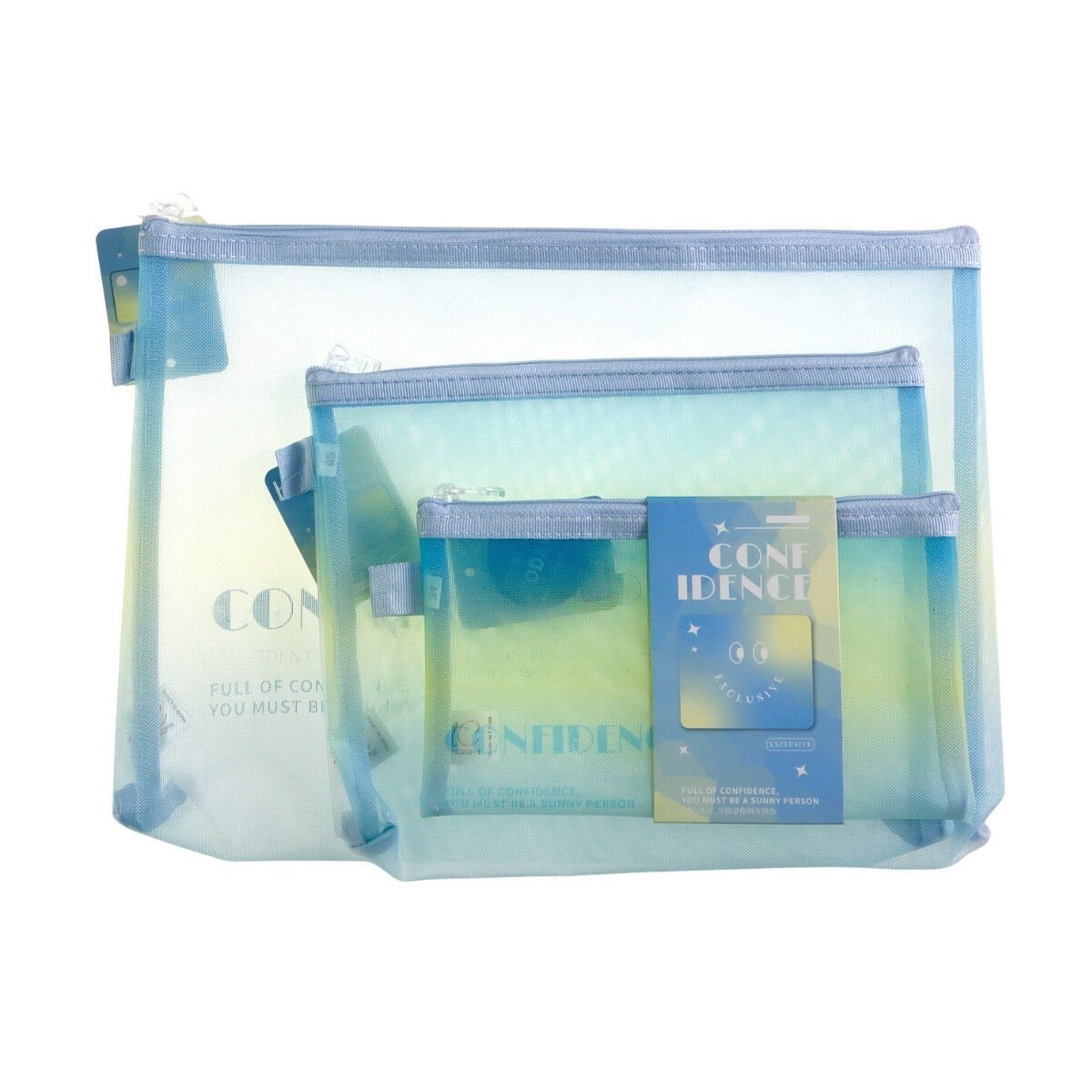 Art Elegant Mesh File Dosya Renkli 3lü Set Mavi