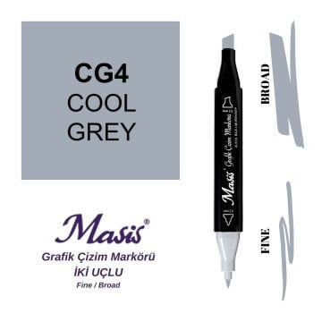Masis Twin Çift Uçlu Marker Kalemi CG4 Cool Grey