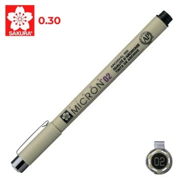 Sakura Pigma Micron Teknik Çizim Kalemi 02 0.3mm Siyah
