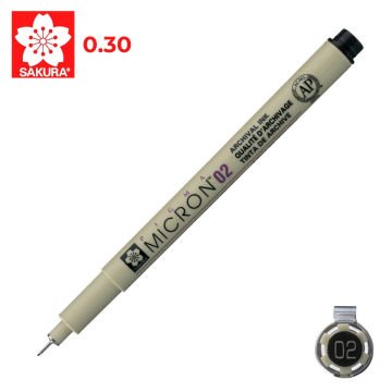 Sakura Pigma Micron Teknik Çizim Kalemi 02 0.3mm Siyah