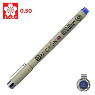 Sakura Pigma Micron Teknik Çizim Kalemi 08 0.5mm Mavi
