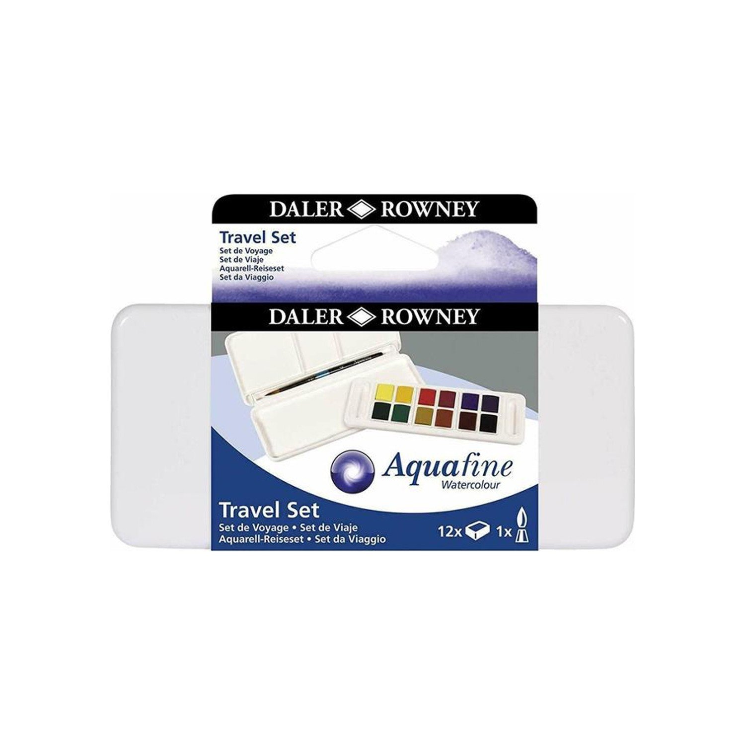 Daler Rowney Aquafine Travel Set Fırça Hediyeli Plastik Kutu 12li