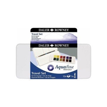 Daler Rowney Aquafine Travel Set Fırça Hediyeli Plastik Kutu 12li
