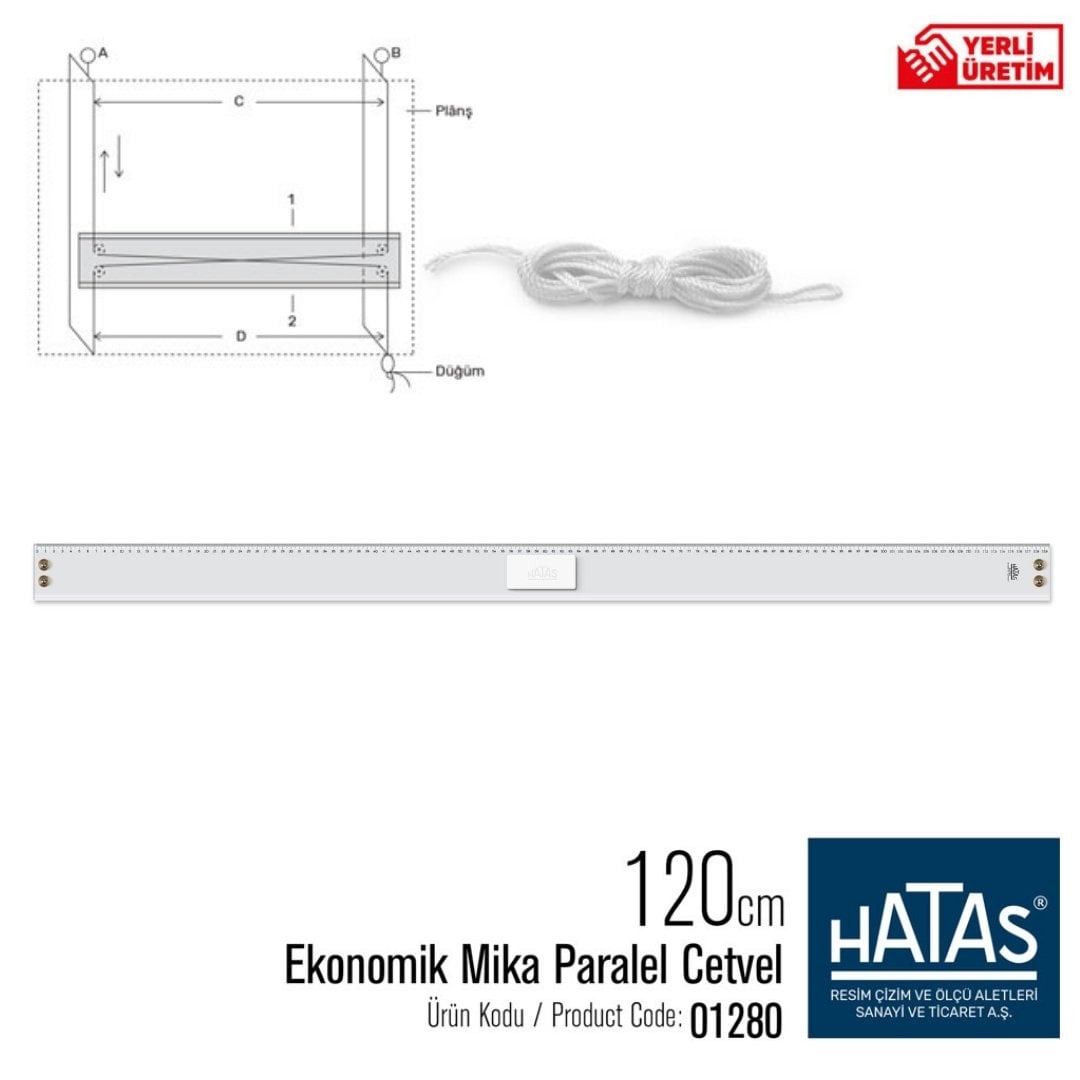 Hatas Ekonomik Mika Paralel Cetvel 120cm