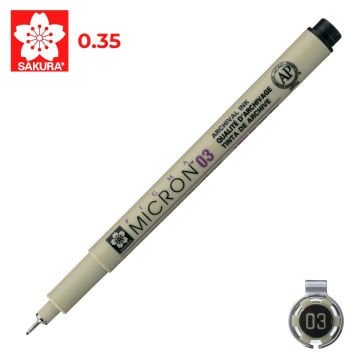 Sakura Pigma Micron Teknik Çizim Kalemi 03 0.35mm Siyah