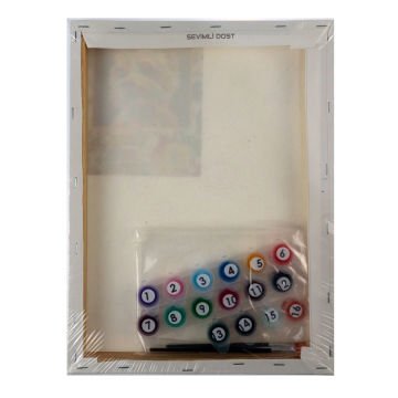 miArt Sayılarla Boyama Seti - Numaralı Tuval 30x40cm 09 Sevimli Dost