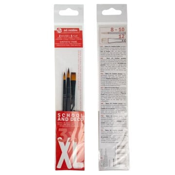 Art Creation School Sentetik Fırça Seti 3lü XL