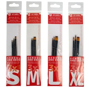Art Creation School Sentetik Fırça Seti 3lü XL