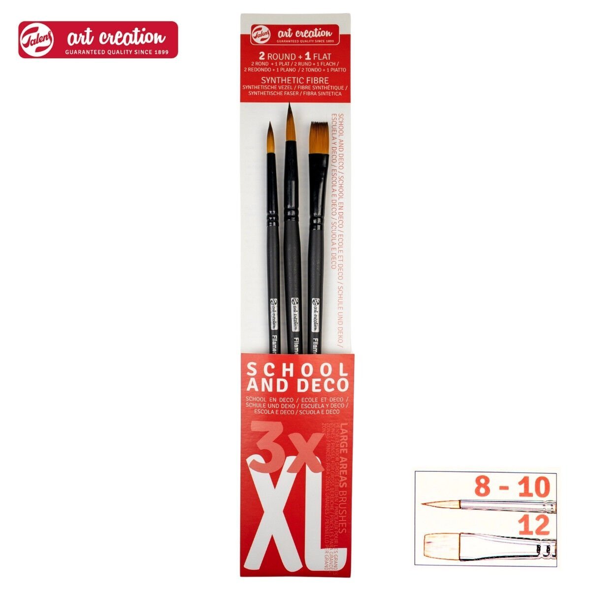 Art Creation School Sentetik Fırça Seti 3lü XL