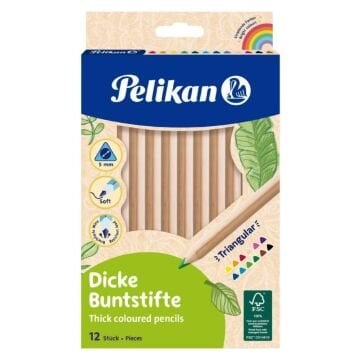 Pelikan Üçgen Triangular Kuru Boya Kalem 12 Renk Seti