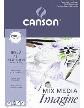 Canson Mix Media Çok Amaçlı Resim Defteri A5 200gr 50yp