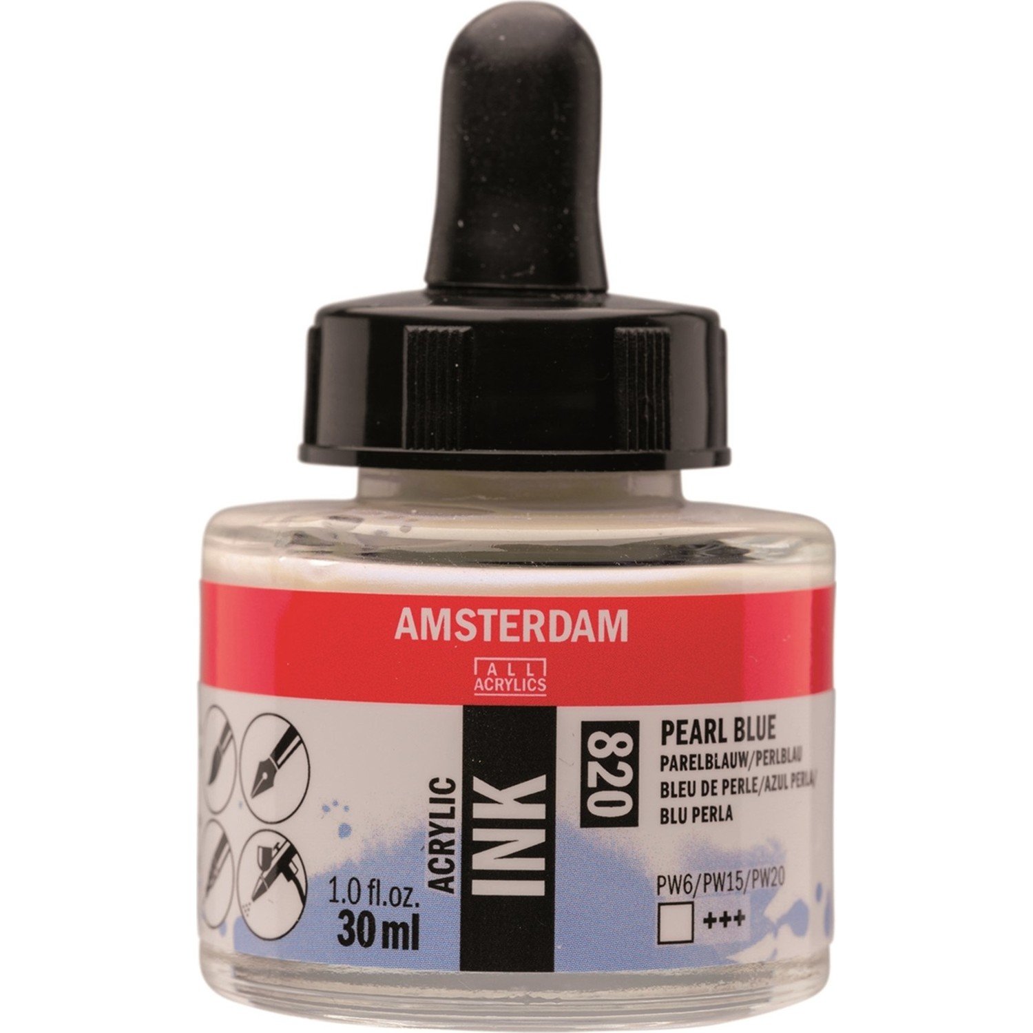 Amsterdam Sıvı Akrilik Mürekkep Boya 30ml 820 Pearl Blue
