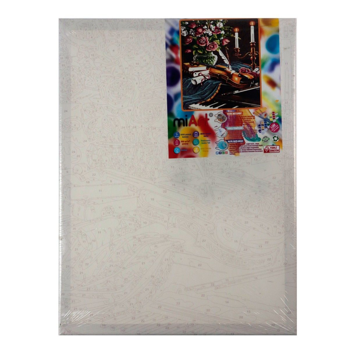 miArt Sayılarla Boyama Seti - Numaralı Tuval 30x40cm 11 Keman Ve Piano