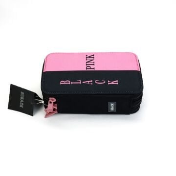 BBack 3 Fermuarlı Kalem Çantası Black Pink