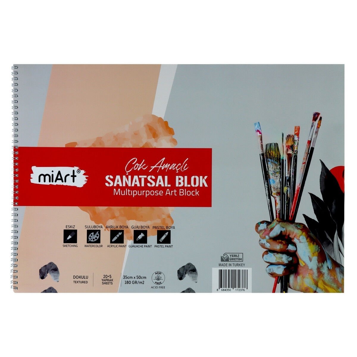 miArt Çok Amaçlı Sanatsal Blok 35x50cm 180gr 20+5yp
