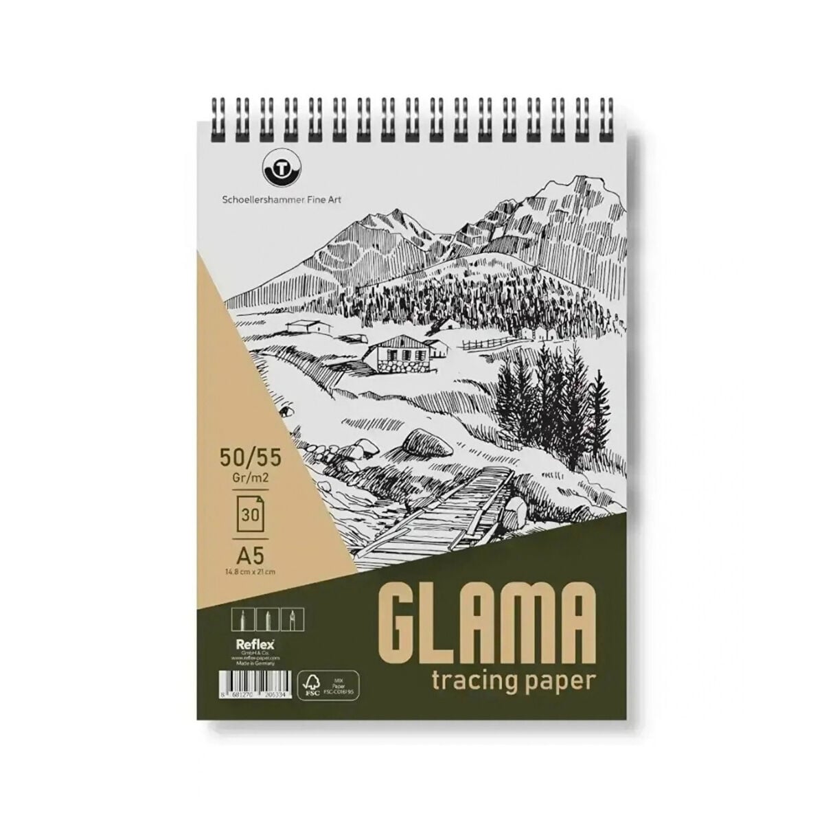 Schoellershammer Glama Tracing Aydinger Kağıdı 50/55gr A5 30yp Üstten Spiralli
