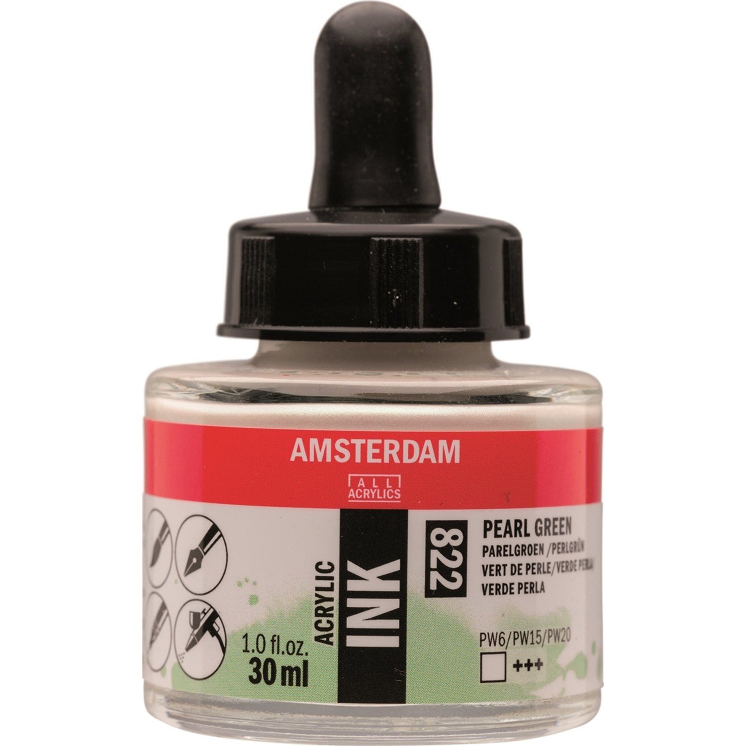 Amsterdam Sıvı Akrilik Mürekkep Boya 30ml 822 Pearl Green