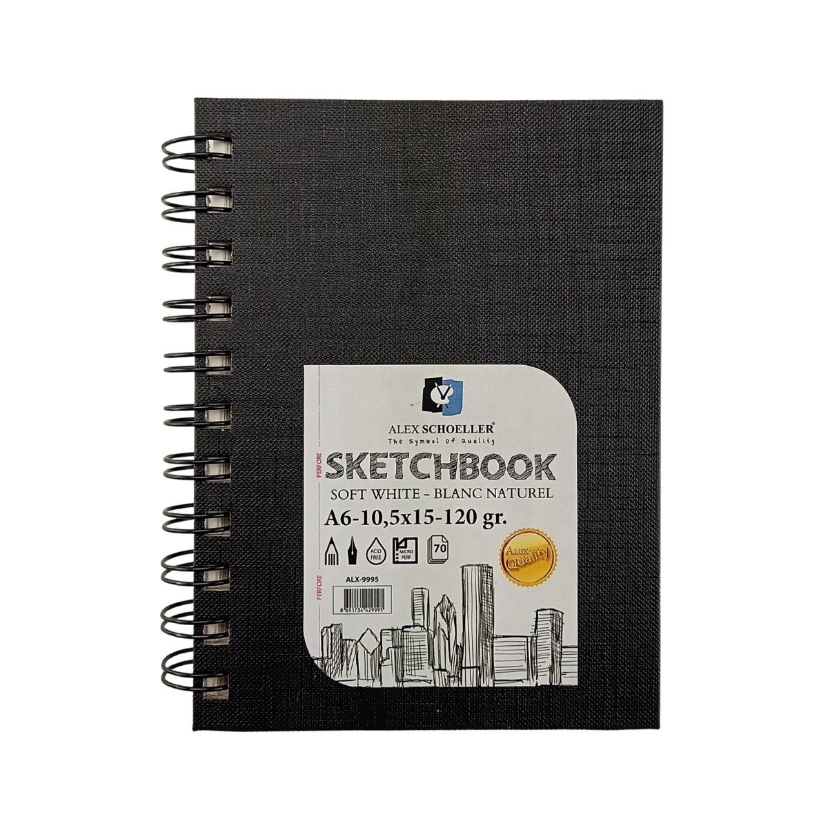 Alex Schoeller Sketchbook Sert Kapak Eskiz Defteri 120gr A6 70yp