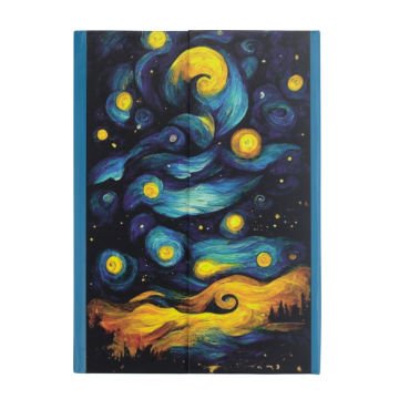Yıldız Sert Kapak 14x20cm 80yp Magnet Seri Yıldızglı Geceler 1 Çizgili