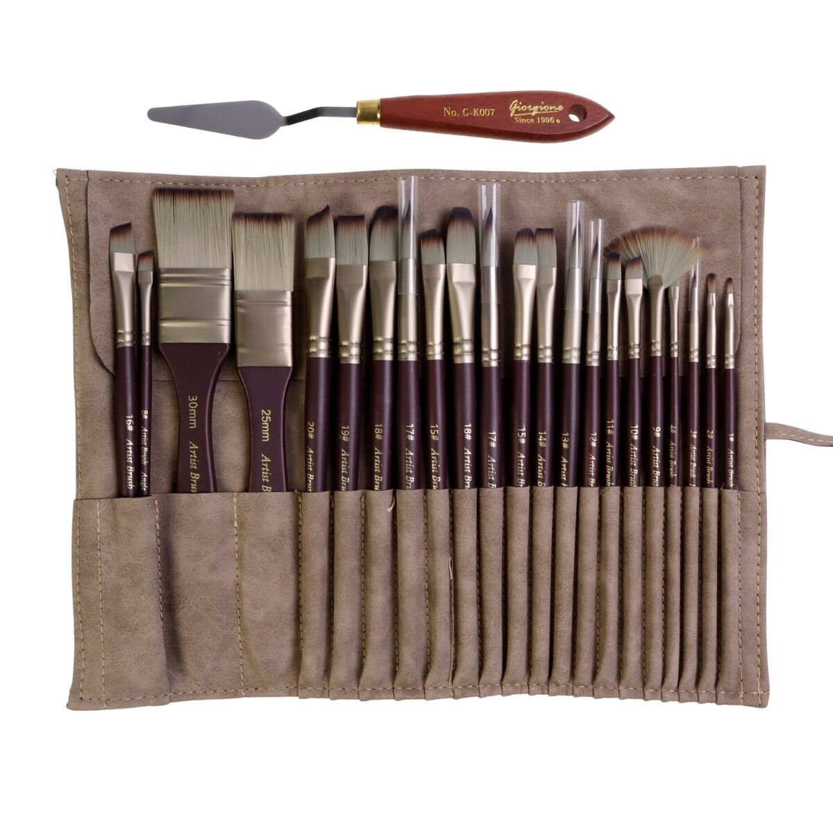 Giorgione Fırça Seti Bez Rulo Çantalı 24lü Mix
