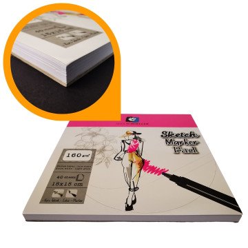 Alex Schoeller Sketch Marker Pad Eskiz Defteri 160gr 15x15cm 40yp