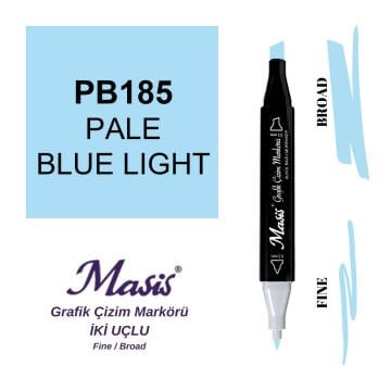 Masis Twin Çift Uçlu Marker Kalemi 185 Pale Blue Light