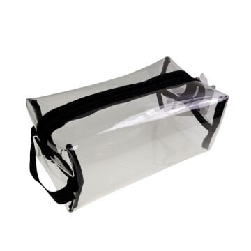 BBack Şeffaf Kalemlik Renkli Fermuarlı Siyah