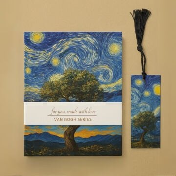 Yıldız Van Gogh Sert Kapak Ayraçlı Defter 14x20cm 96yp Çizgisiz Yıldızlı Geceler 1