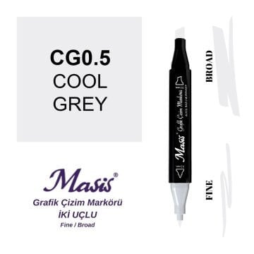 Masis Twin Çift Uçlu Marker Kalemi CG0.5 Cool Grey