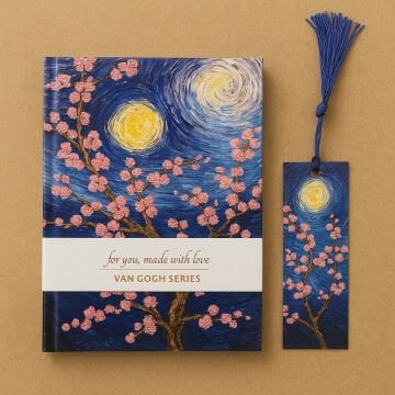 Yıldız Van Gogh Sert Kapak Ayraçlı Defter 14x20cm 96yp Çizgisiz Seri No: 1