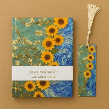 Yıldız Van Gogh Sert Kapak Ayraçlı Defter 14x20cm 96yp Çizgisiz Seri No: 3