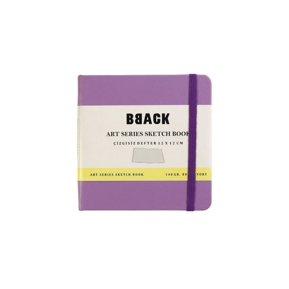 BBack Eskiz Bloğu Sert Kapak 140gr 12x12cm Lila 80yp