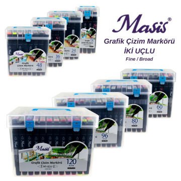 Masis Twin Çift Uçlu Marker Kalemi Seti 36lı