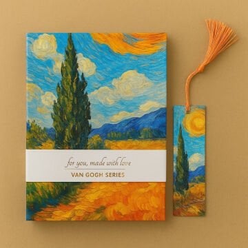 Yıldız Van Gogh Sert Kapak Ayraçlı Defter 14x20cm 96yp Çizgisiz Buğday Tarlası