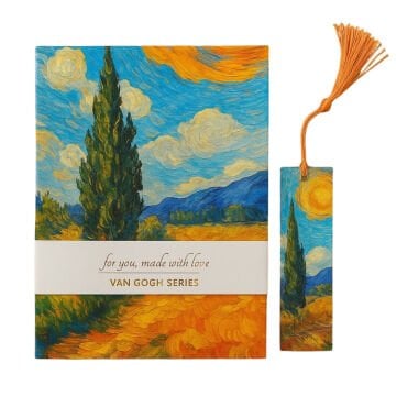 Yıldız Van Gogh Sert Kapak Ayraçlı Defter 14x20cm 96yp Çizgisiz Buğday Tarlası