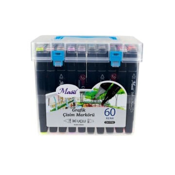 Masis Twin Çift Uçlu Marker Kalemi Seti 60lı