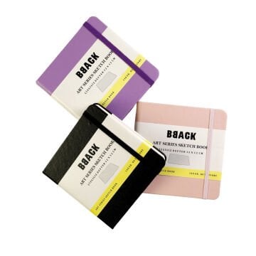 BBack Eskiz Bloğu Sert Kapak 140gr 12x12cm Siyah 80yp