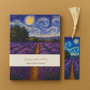 Yıldız Van Gogh Sert Kapak Ayraçlı Defter 14x20cm 96yp Çizgisiz Lavanta Tarlası